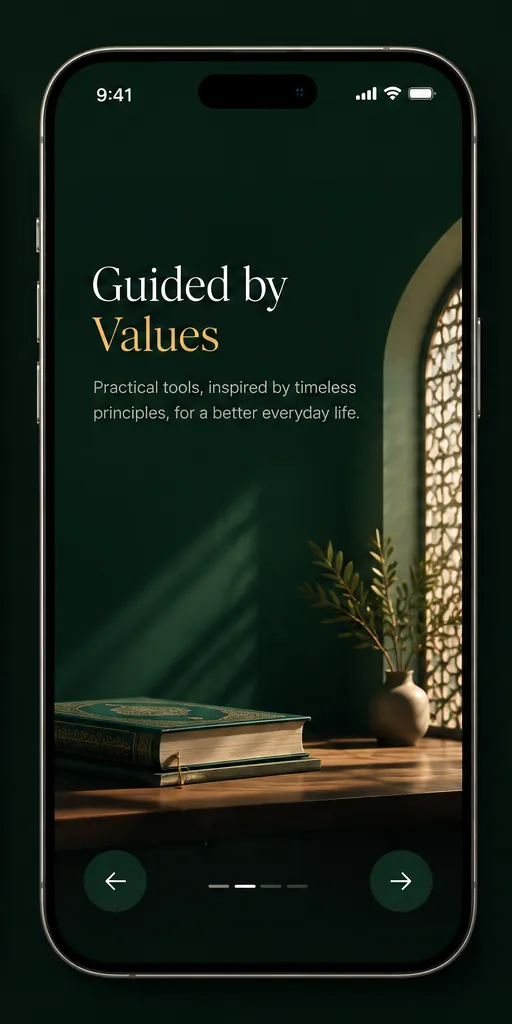 Onboarding: ‘Guided by values: practical tools, inspired by timeless principles’.